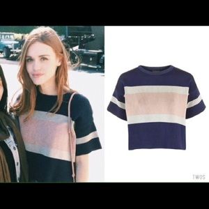 FOUND Topshop modern stripe boxy tee